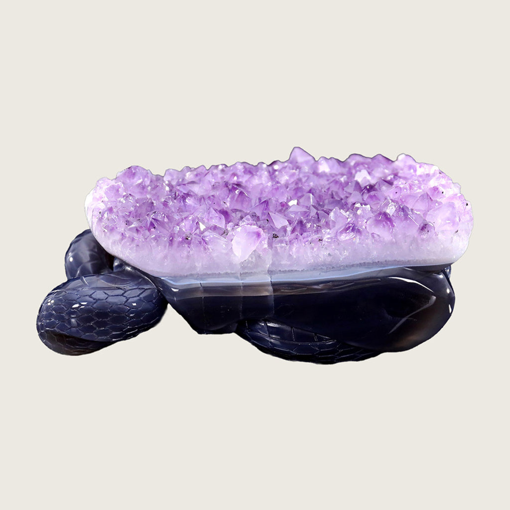 6.6" Druzy Agate Geode Carving  #GDC0009
