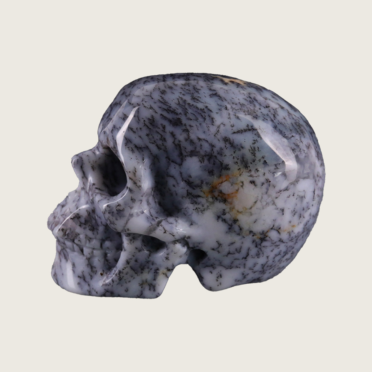 2.2" White Opal Crystal Skull Carving  #SKH22052