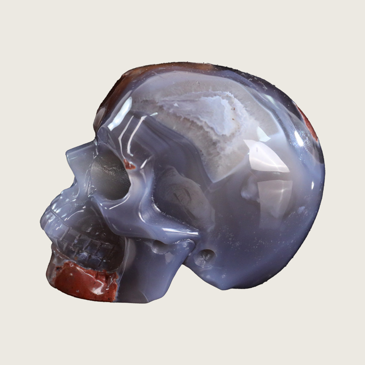 3.0" Hot Lava Agate Crystal Skull Carving  #SKH30046