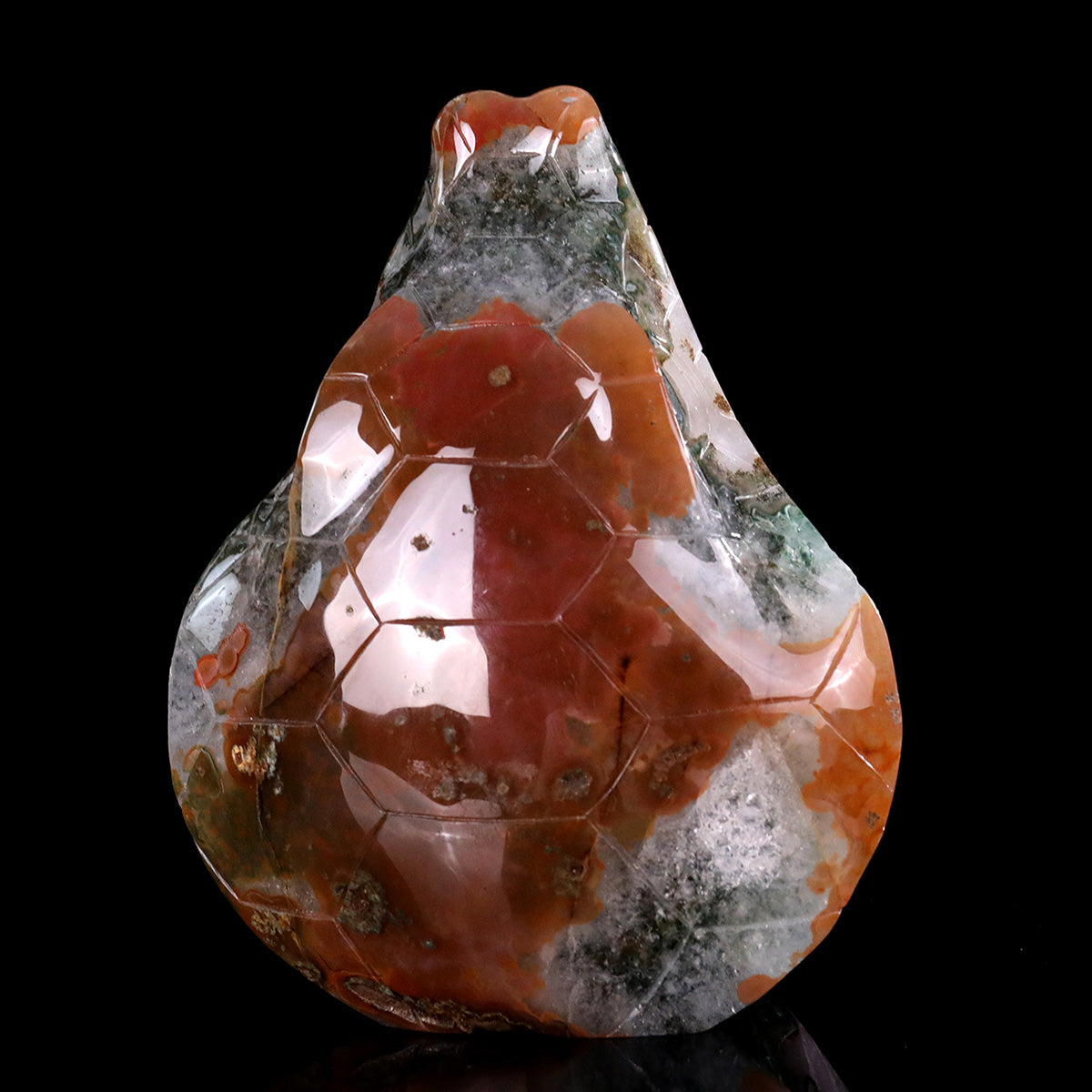 5.0"Geode Agate Crystal Snake Carving  #GDC0027