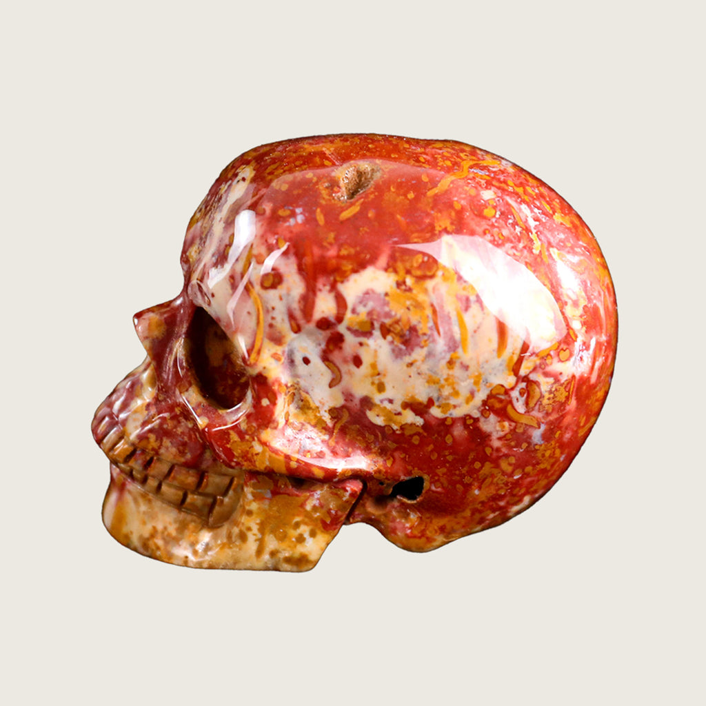 2.2" Agatized Coral Crystal Skull Carving  #SKH22043