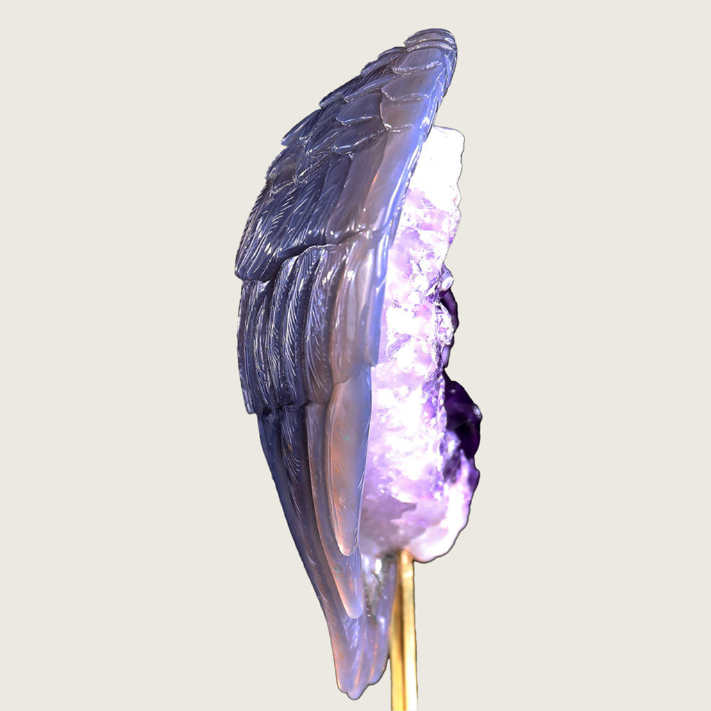 6.3" Druzy Agate Geode Carving  #GDC0001