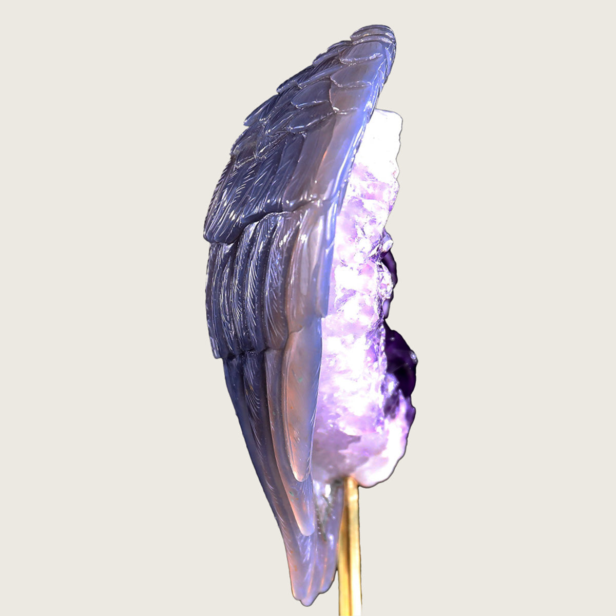 6.3" Druzy Agate Geode Carving  #GDC0001