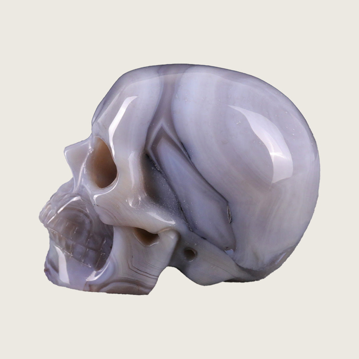 2.2" Solid Volcanic Agate Crystal Skull Carving  #SKH22049