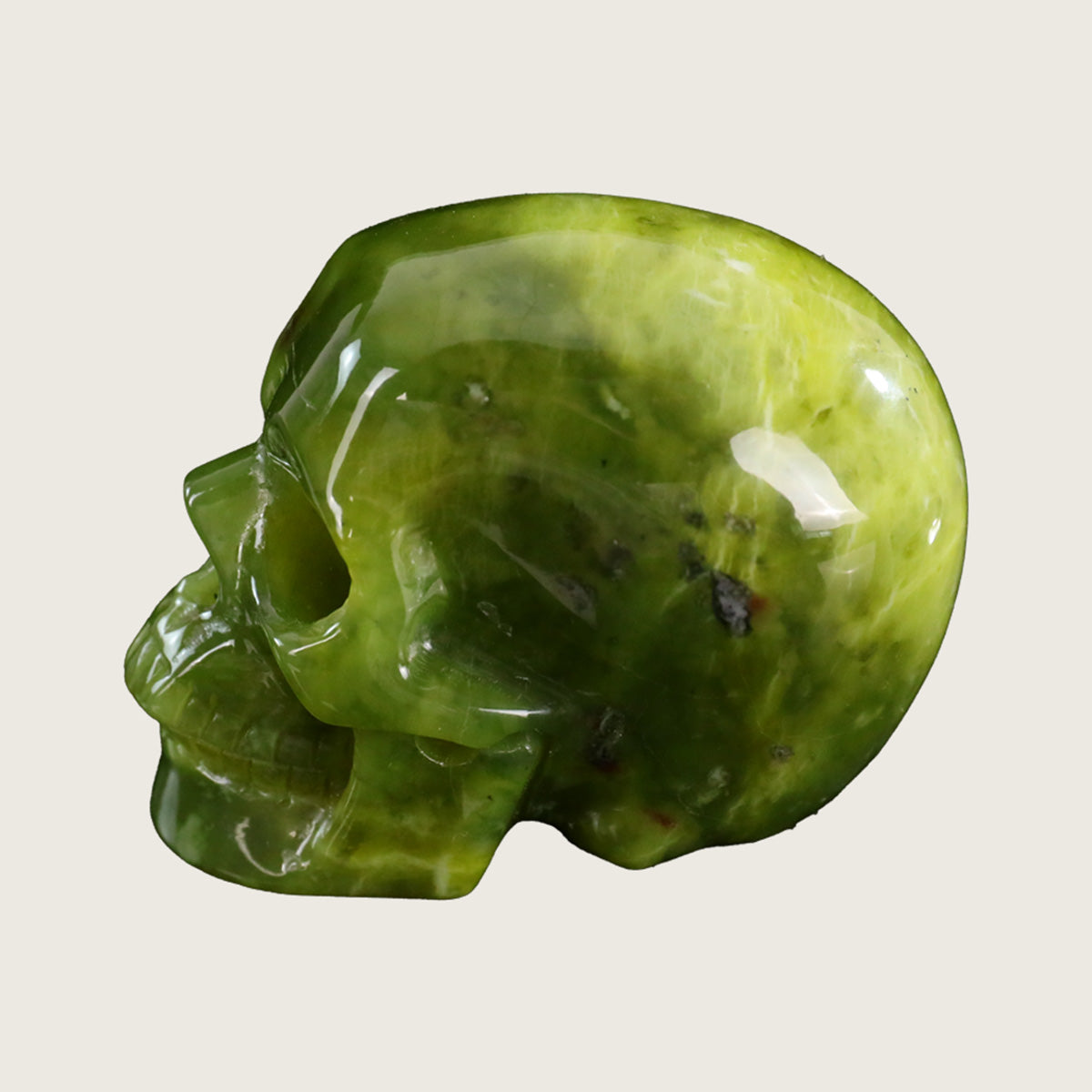 3.0" Xiuyan Jade Crystal Skull Carving  #SKH30049
