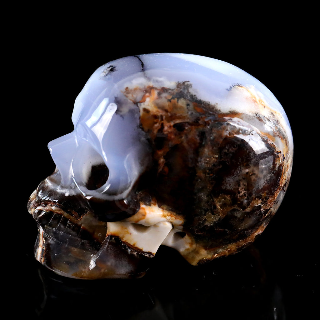 3.0" Blue Chalcedony Crystal Skull Carving  #SKH30106