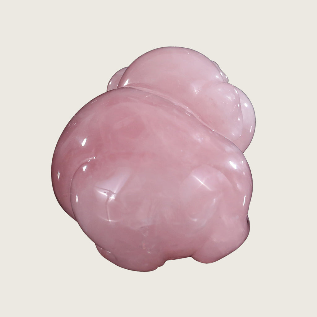 3.8" Rose Quartz Pig Carving  #CHA0009