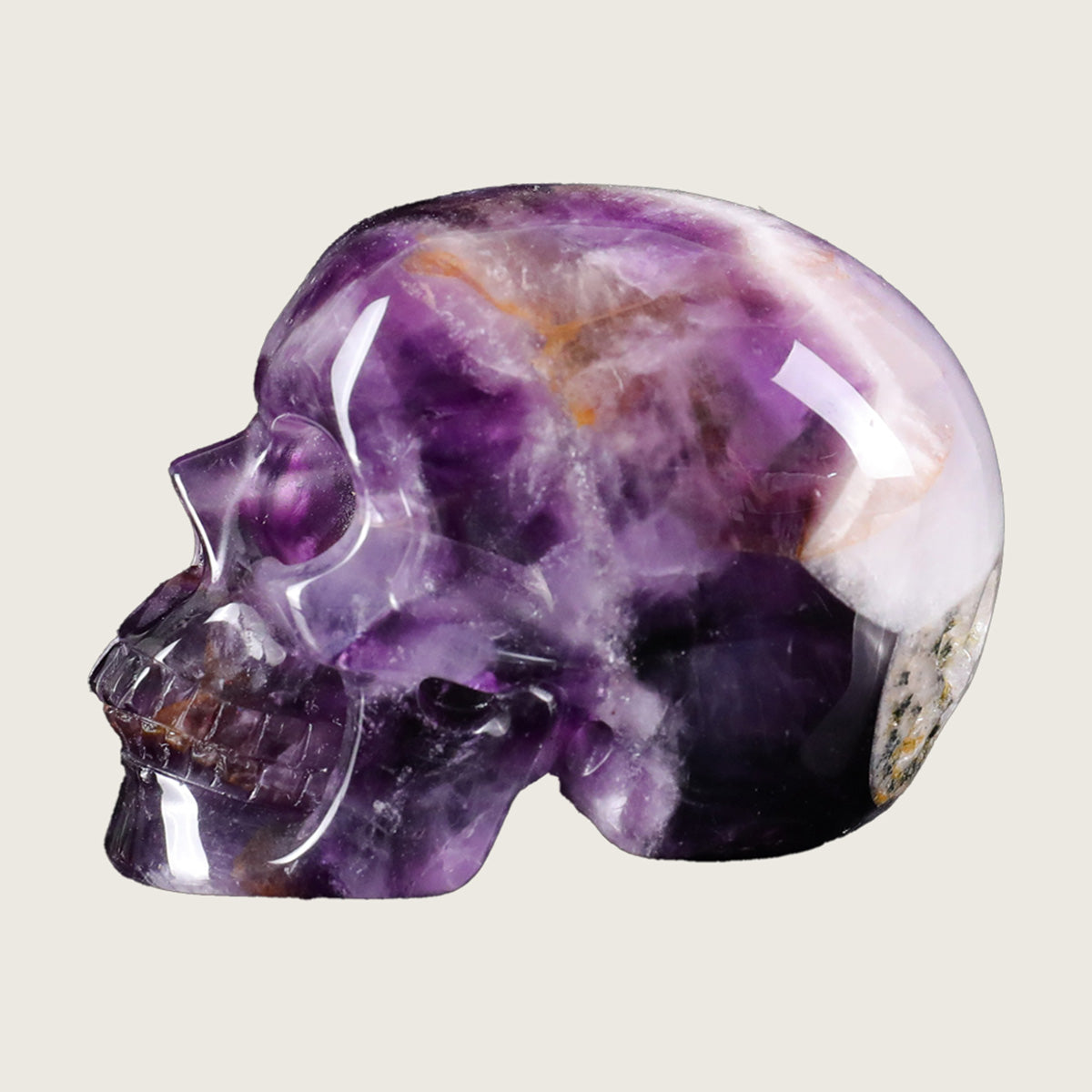2.2" Amethyst Human Skull Carving  #SKH22019