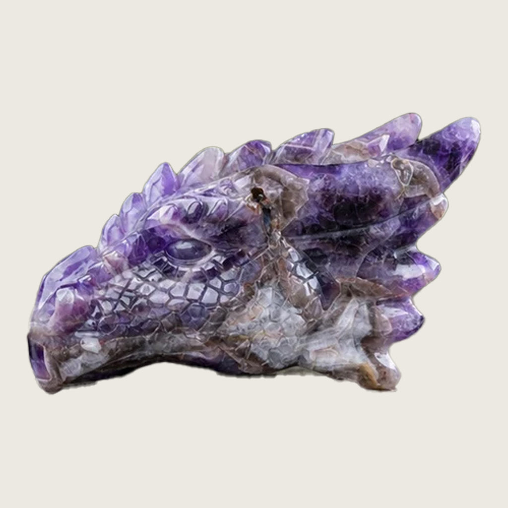 6.0" Amethyst Dragon Skull Carving  #CSC0004