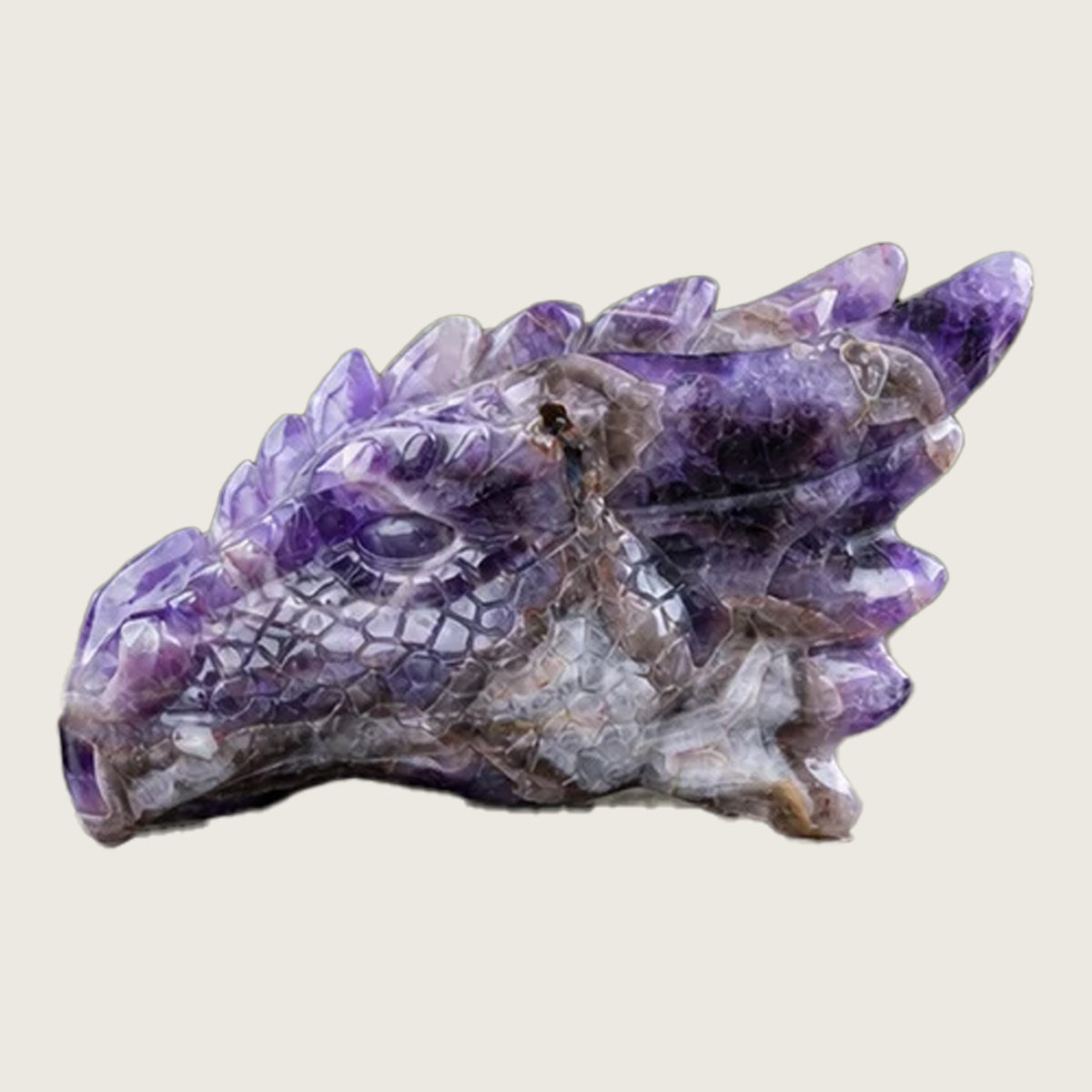 6.0" Amethyst Dragon Skull Carving  #CSC0004