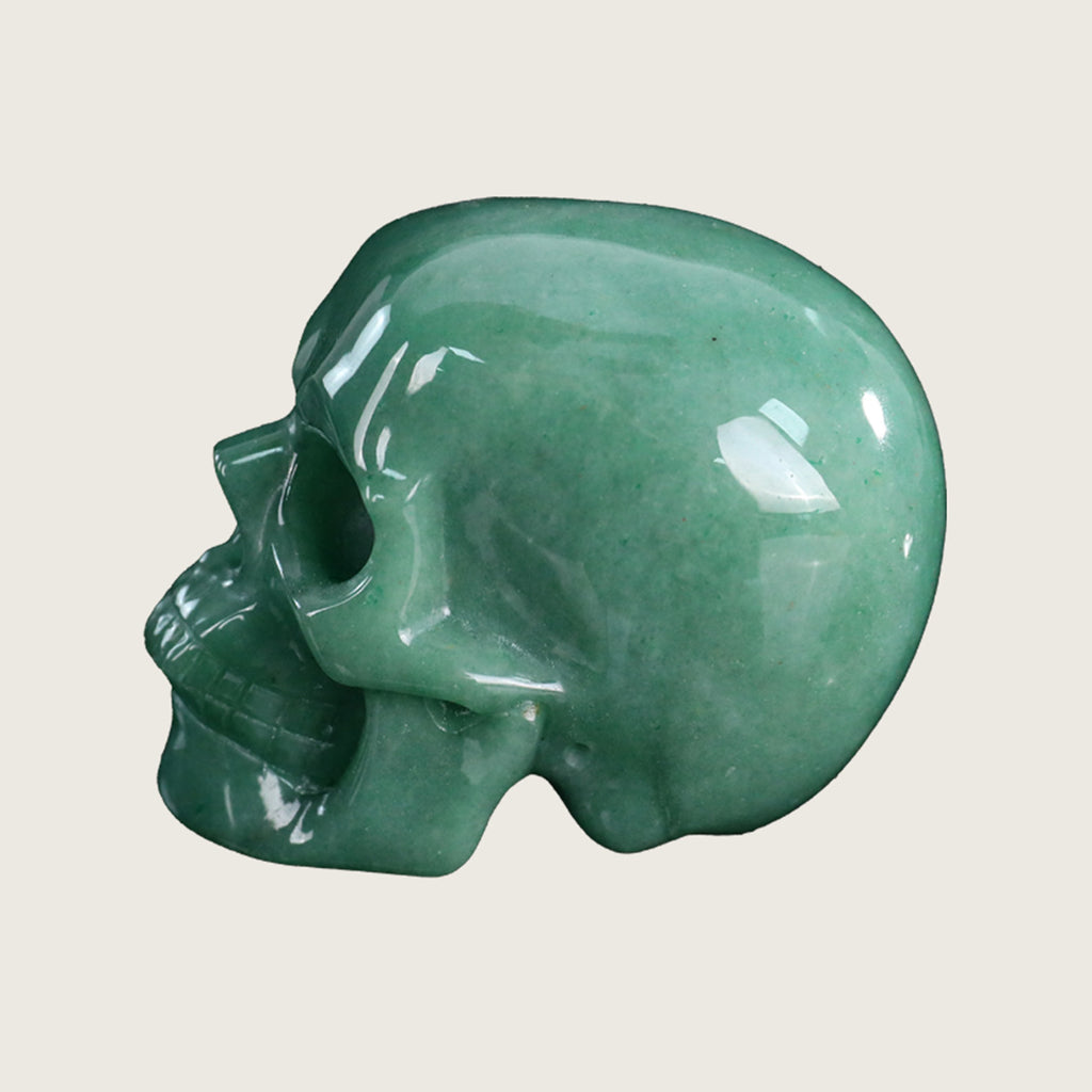 3.0" Green Aventurine Crystal Skull Carving  #SKH30057