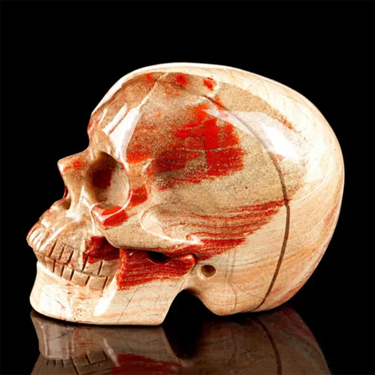 3.0" Red Jasper Crystal Skull Carving  #SKH30121