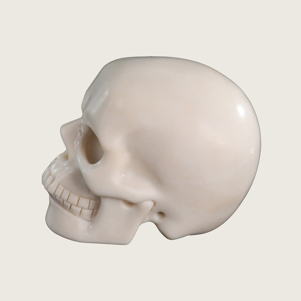3.0" White Jade Crystal Skull Carving  #SKH30053