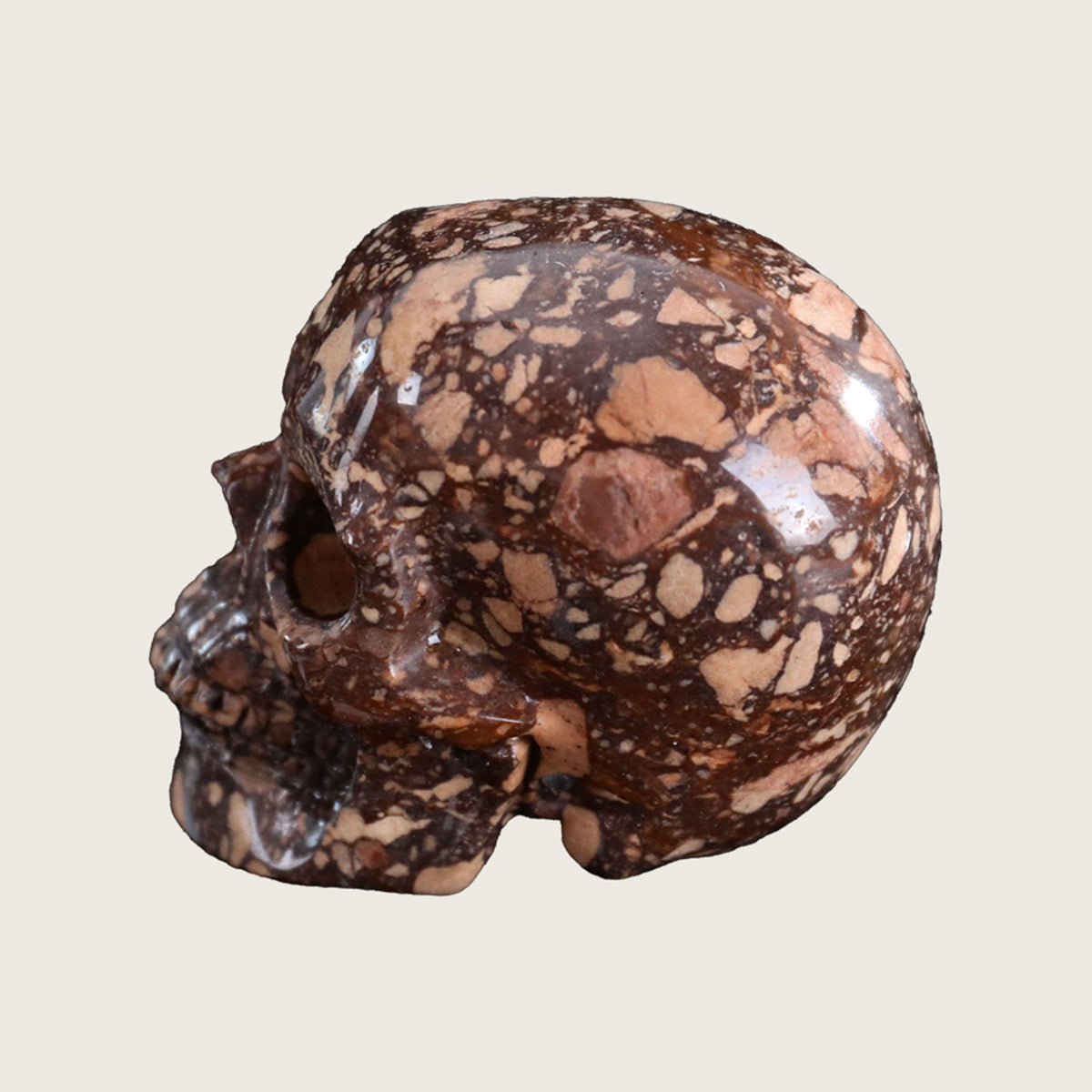 3.0" Coffee Stone Crystal Skull Carving  #SKH30058