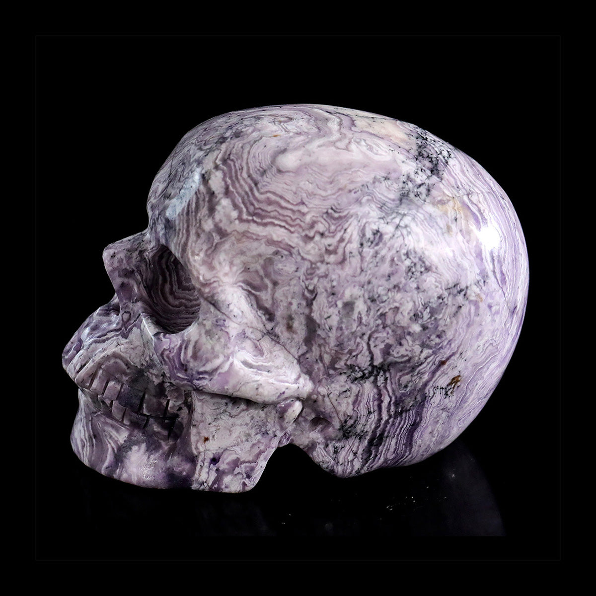 3.0" Purple Malachite Crystal Skull Carving  #SKH30114