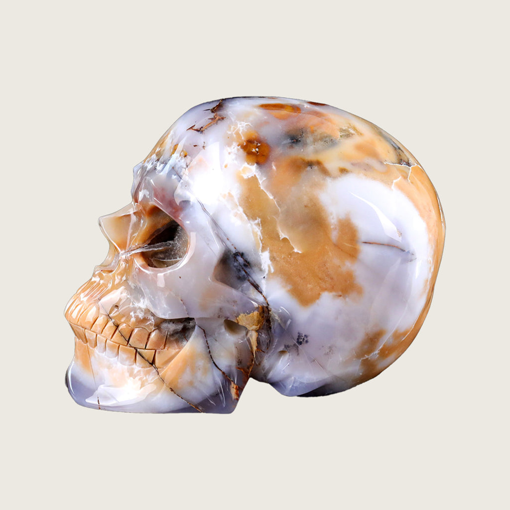 8.0" Blue Chalcedony Crystal Skull Carving  #SCS0017