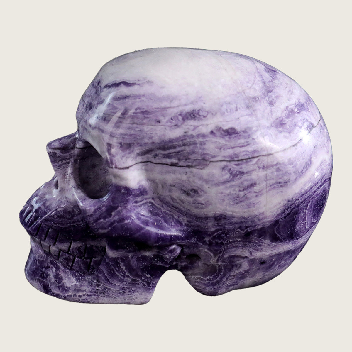 3.0" Purple Malachite Human Skull Carving  #SKH30008