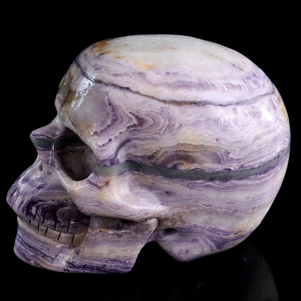 3.0" Purple Malachite Crystal Skull Carving  #SKH30099