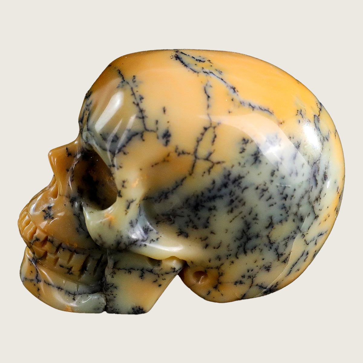 2.2" Yellow Opal Crystal Skull Carving  #SKHYO2201