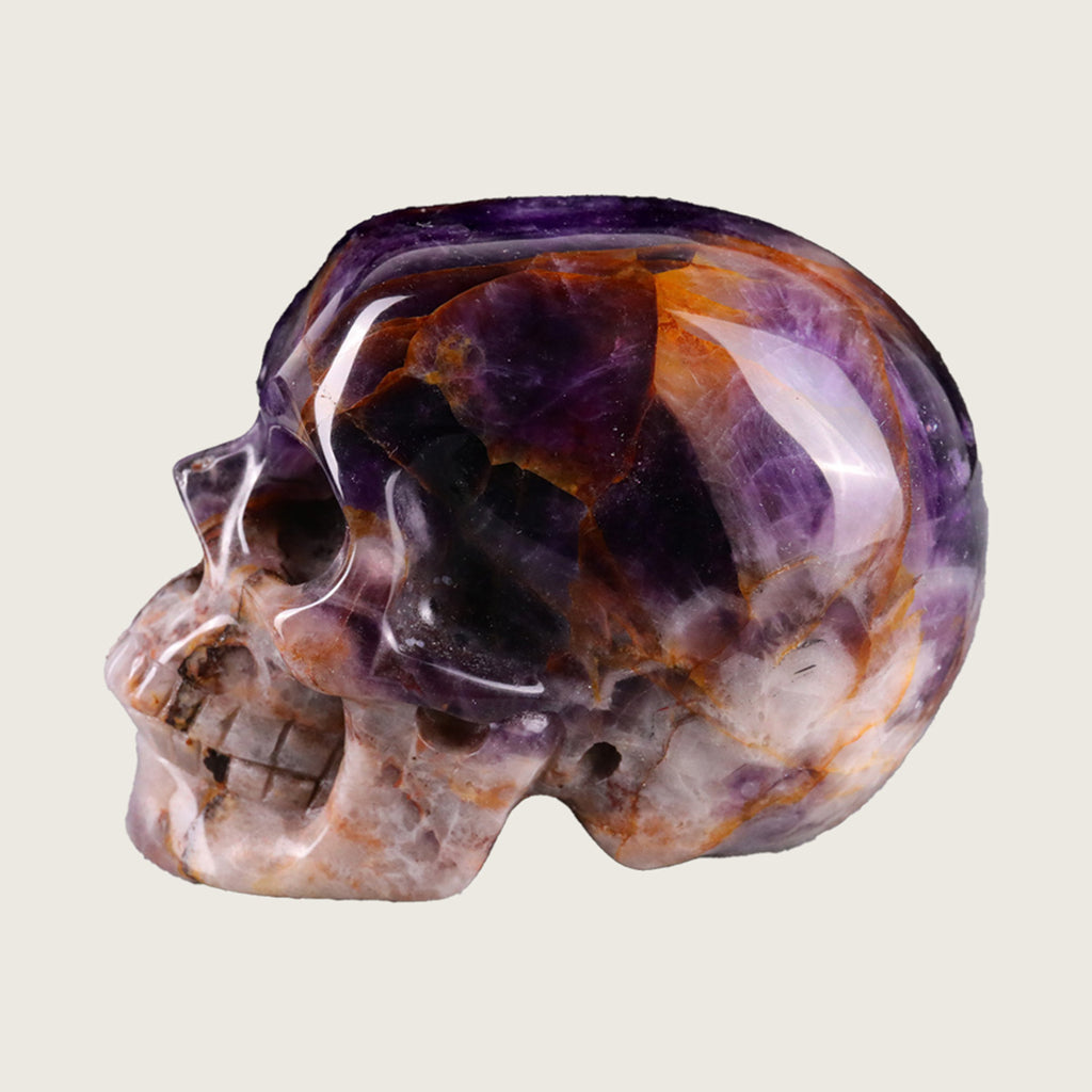 2.2" Amethyst Crystal Skull Carving  #SKH22024