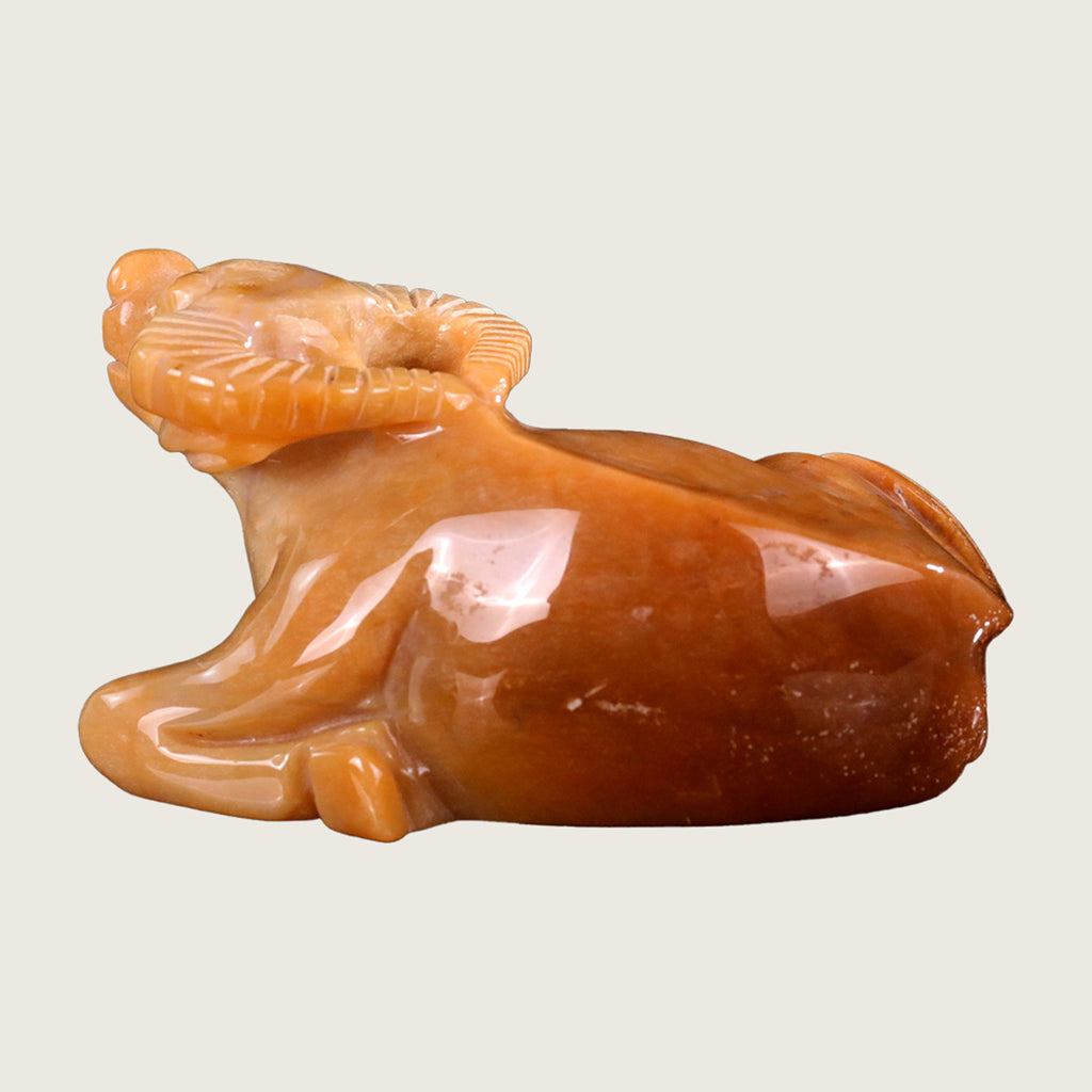 4.3" Chalcedony Jasper Water Buffalo Carving  #CTC0060