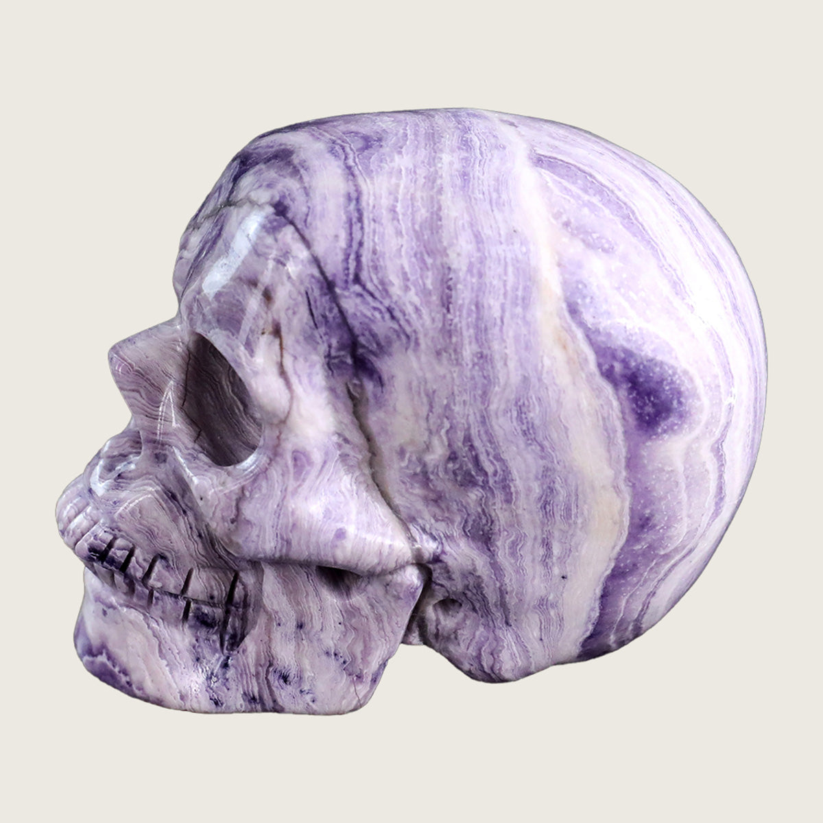 3.0" Purple Malachite Human Skull Carving  #SKH30007