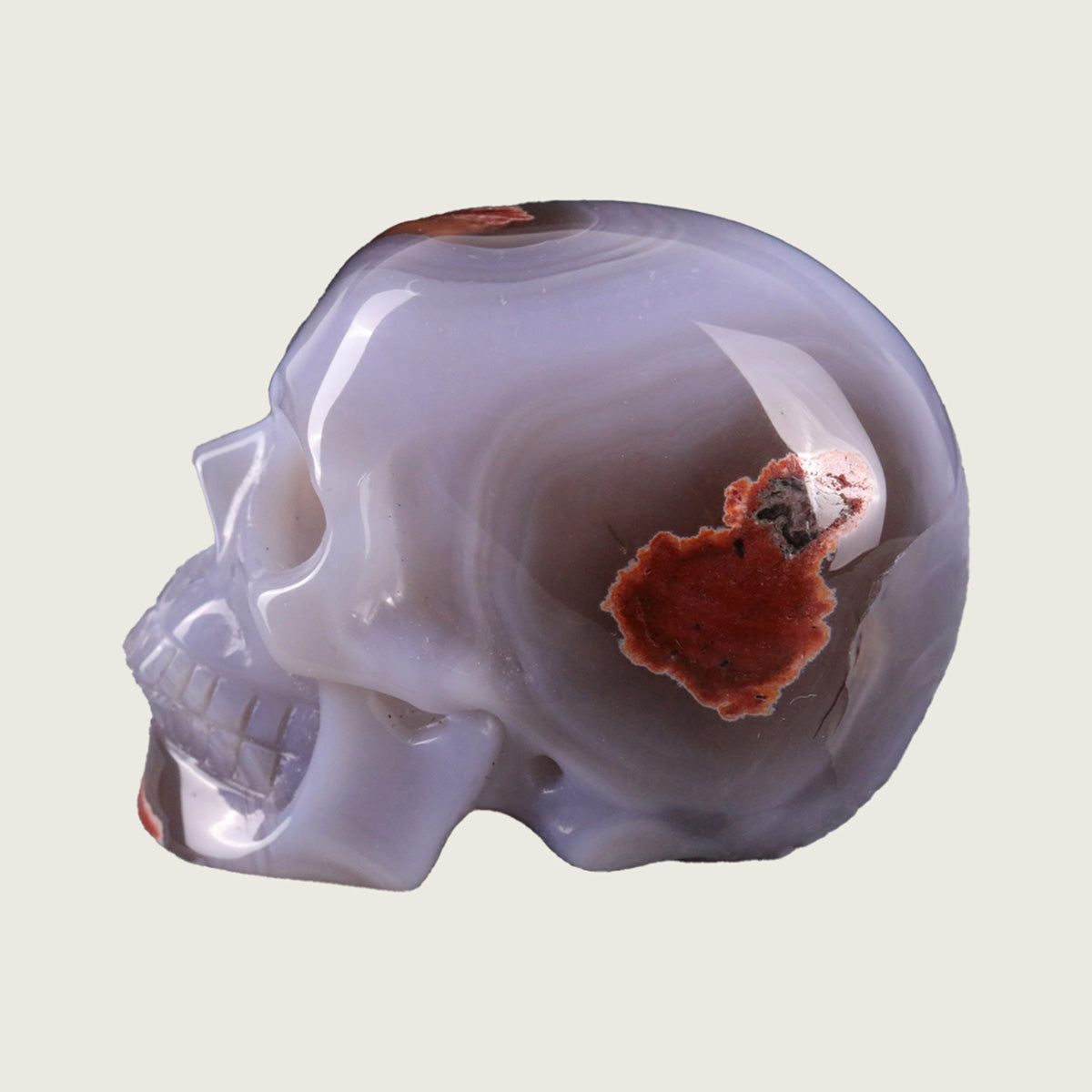 2.2" Solid Volcanic Agate Crystal Skull Carving  #SKH22048