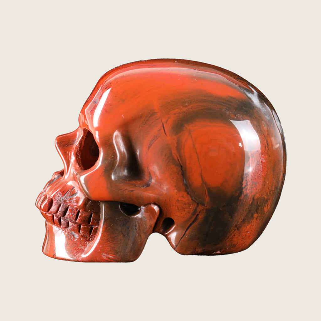 3.0" Red Jasper Crystal Skull Carving  #SKH30075