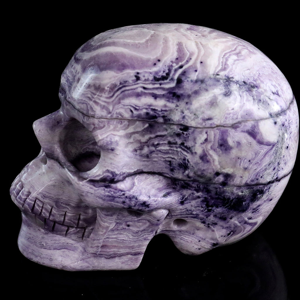 3.0" Purple Malachite Crystal Skull Carving  #SKH30097