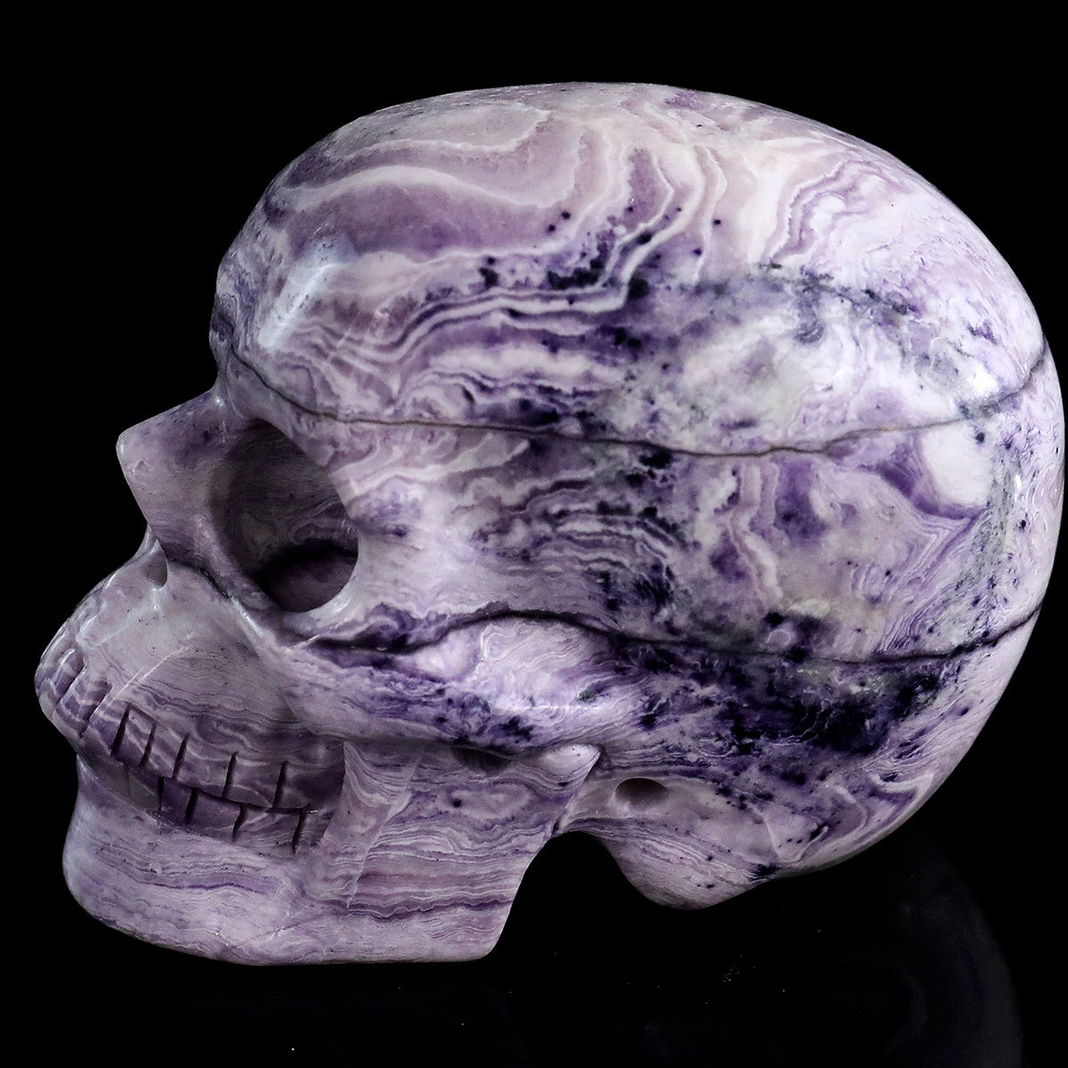 3.0" Purple Malachite Crystal Skull Carving  #SKH30097