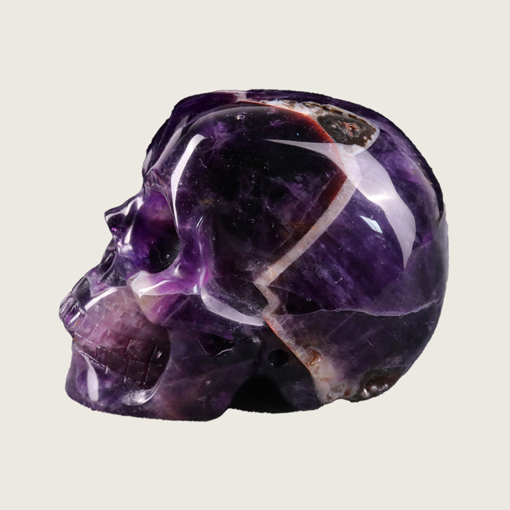 2.2" Amethyst Crystal Skull Carving  #SKH22025