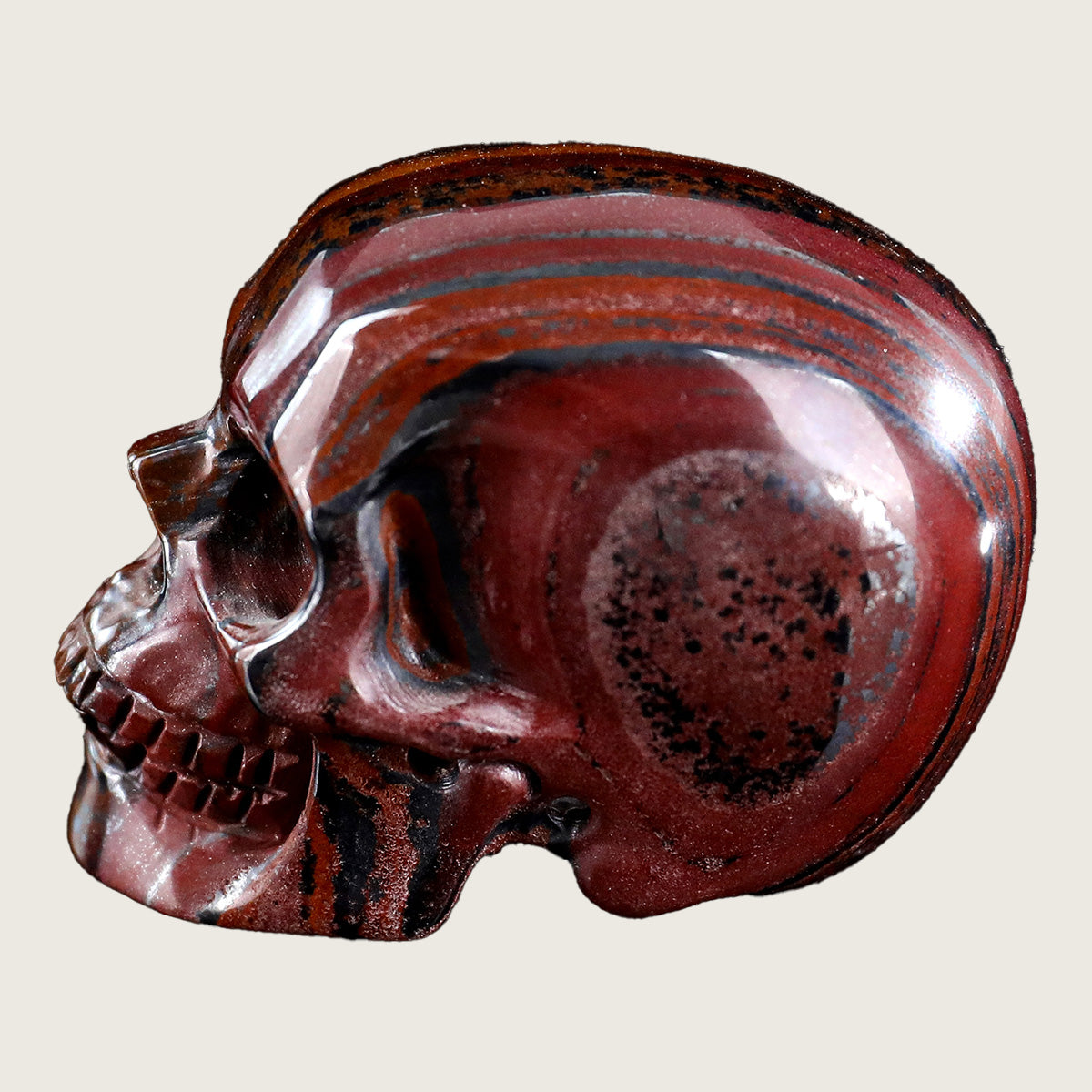 2.2" Tiger Iron Crystal Skull Carving  #SKHTI2201