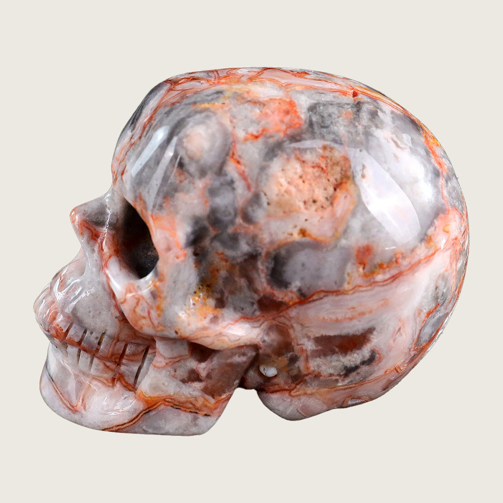 2.2" Crazy Agate Crystal Skull Carving  #SKHCA2201