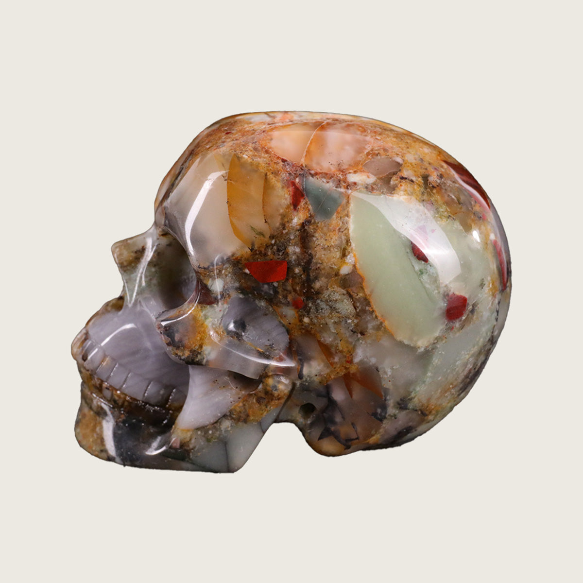 2.2" African Bloodstone Crystal Skull Carving  #SKH22036