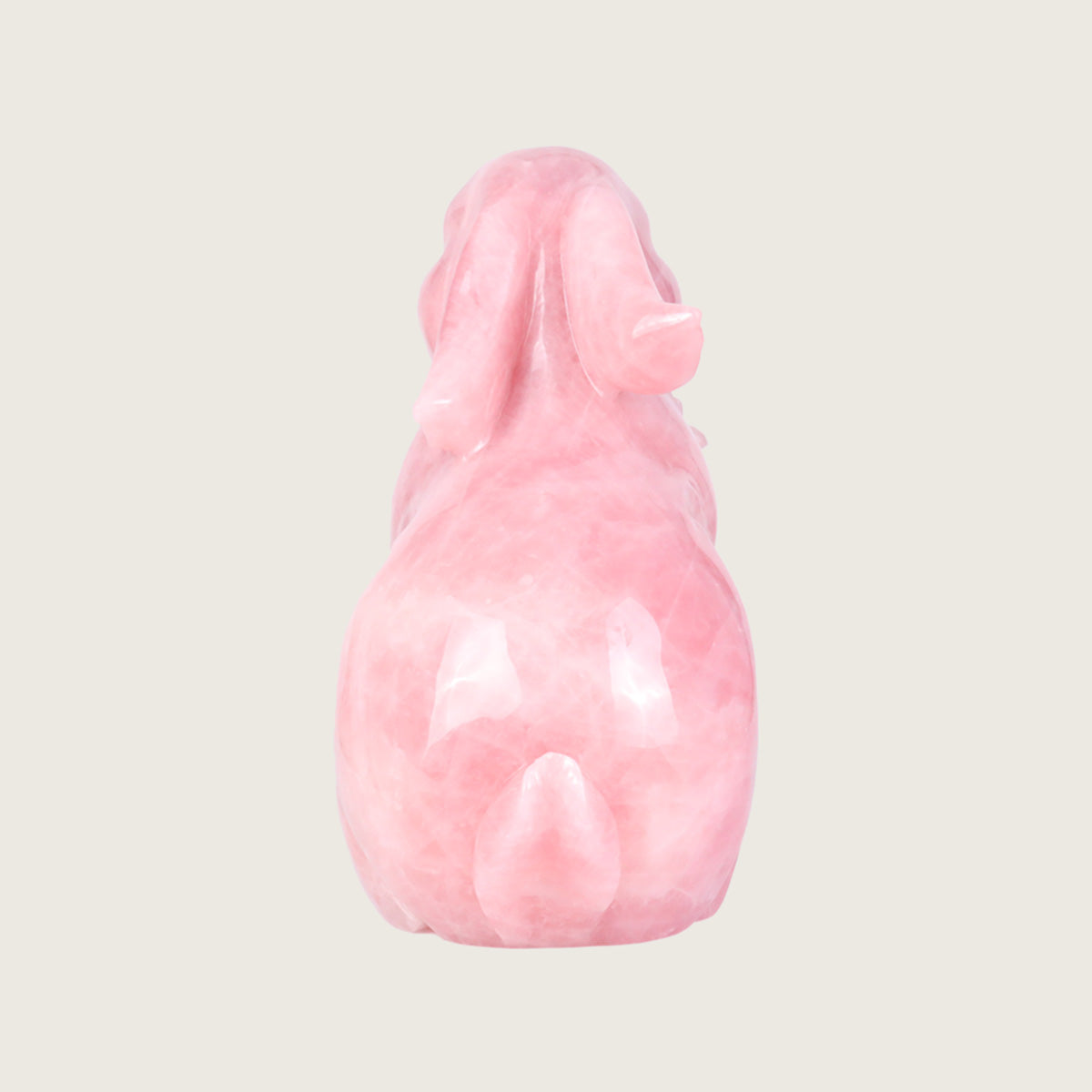 11.0" Rose Quartz Chubby Rabbit Carving  #CTC0048