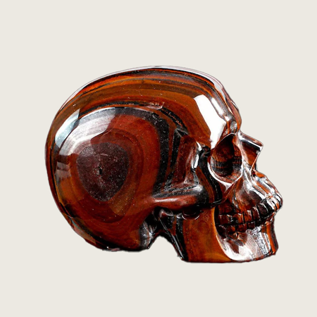 3.0" Tiger Iron Eye Agate Crystal Skull Carving  #SKH30087
