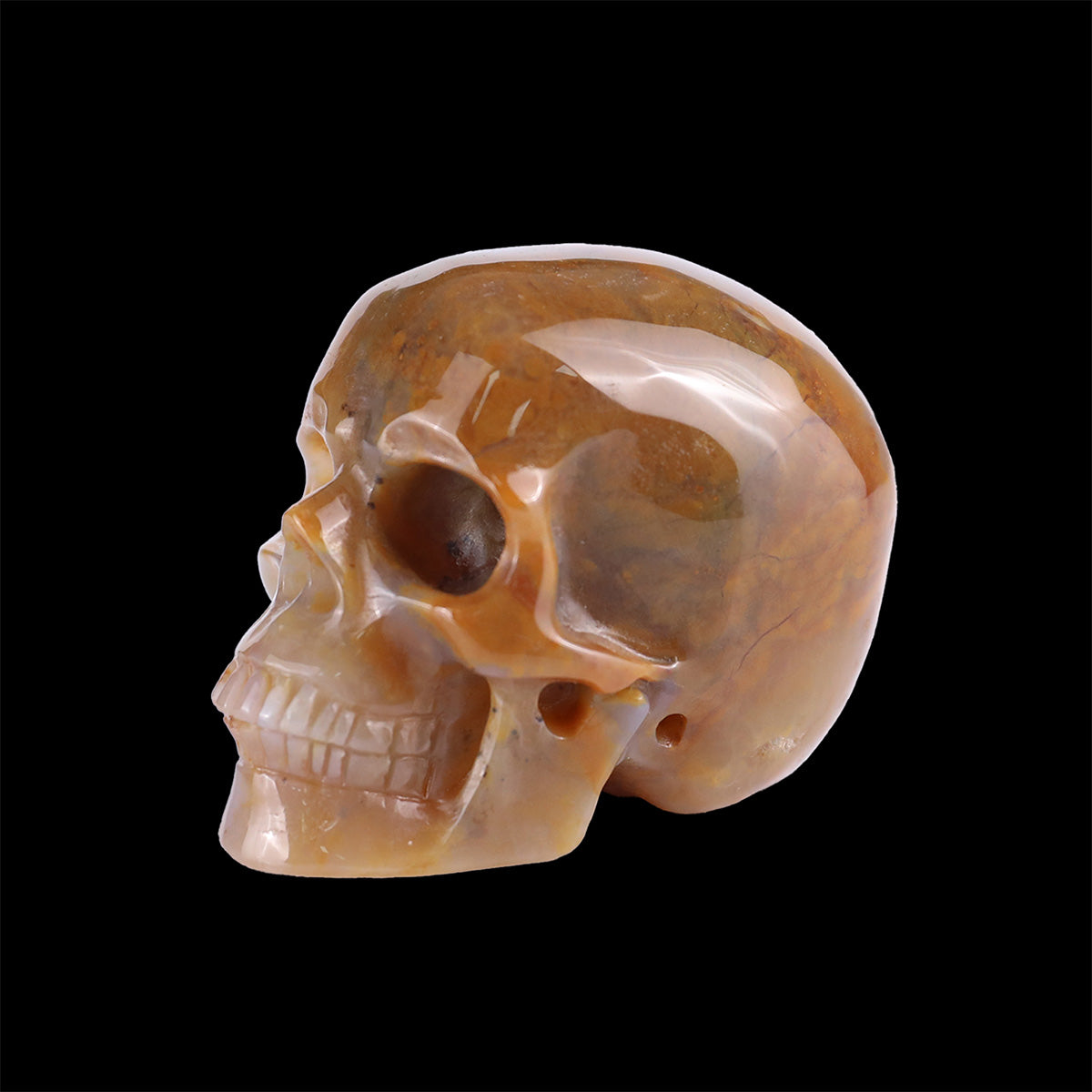 2.2" Yellow Chalcedony Crystal Skull Carving  #SKH22071
