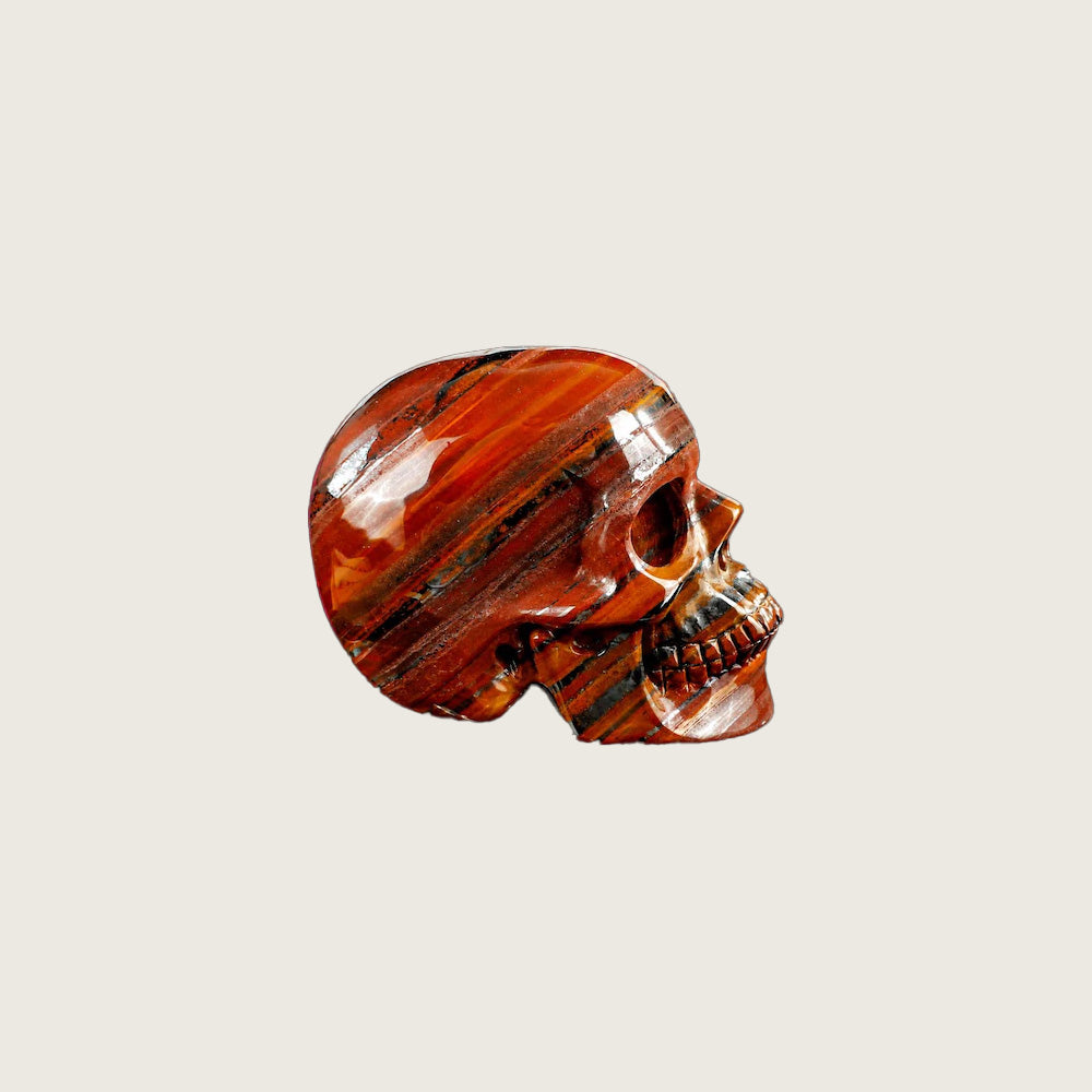 3.0" Tiger Iron Eye Agate Crystal Skull Carving  #SKH30089