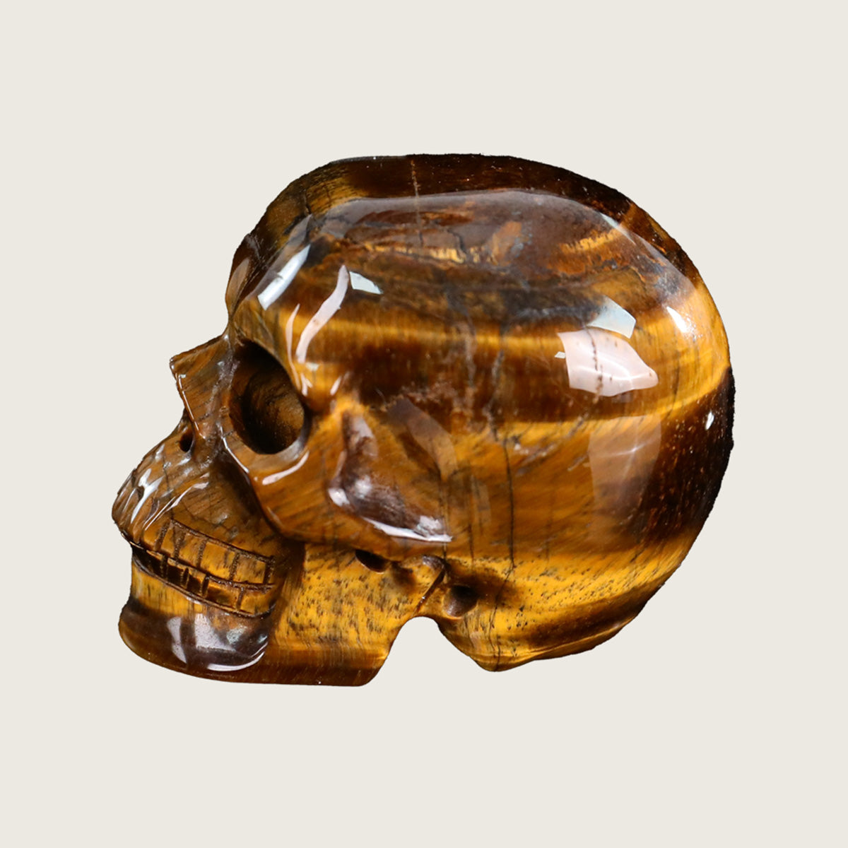 2.2" Tiger Eye Crystal Skull Carving  #SKH22040