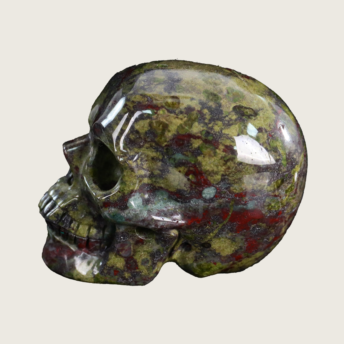 3.0" Dragon Blood Jasper Crystal Skull Carving  #SKH30055