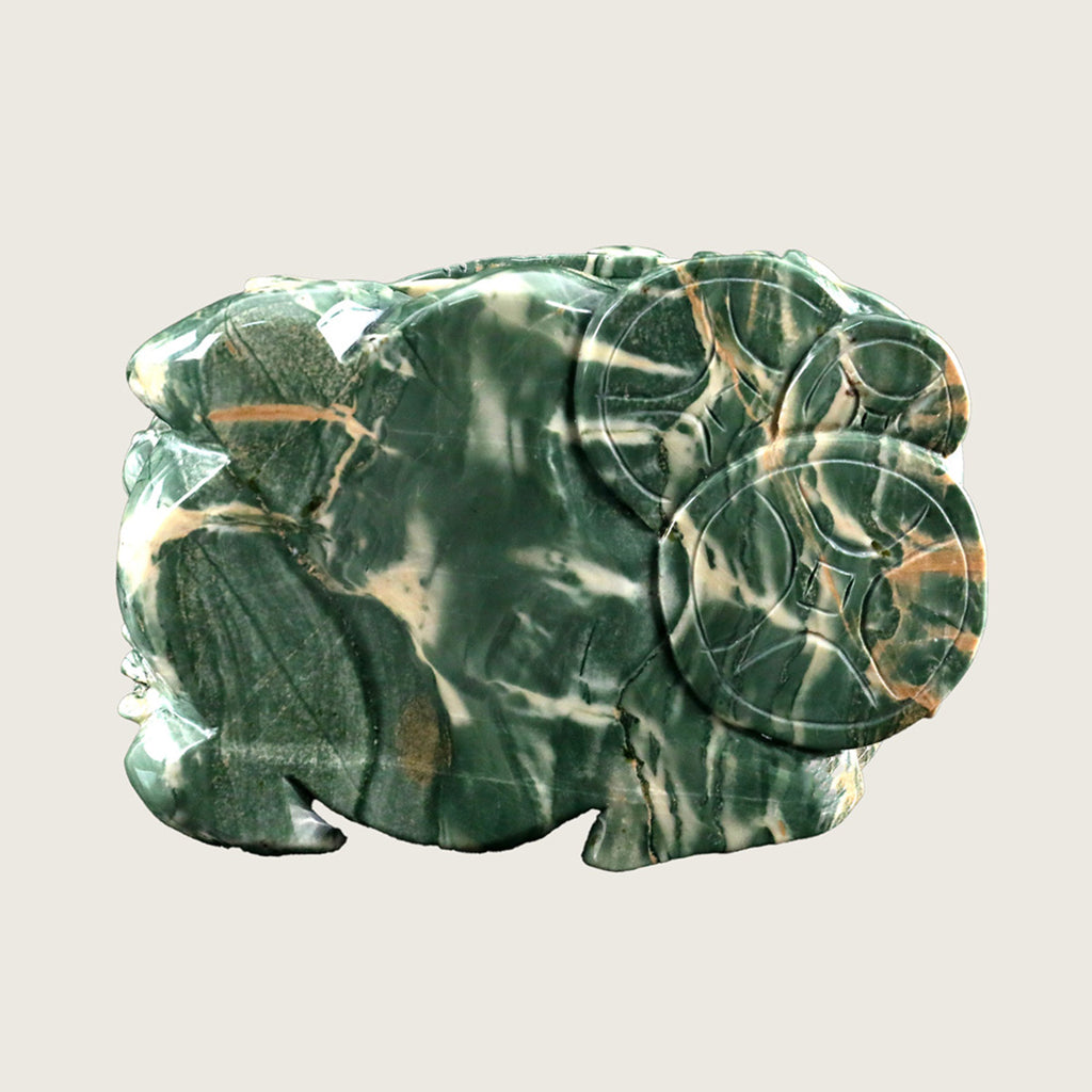 6.2" Jiulong Jade Dragon Turtle Carving  #CTC0018