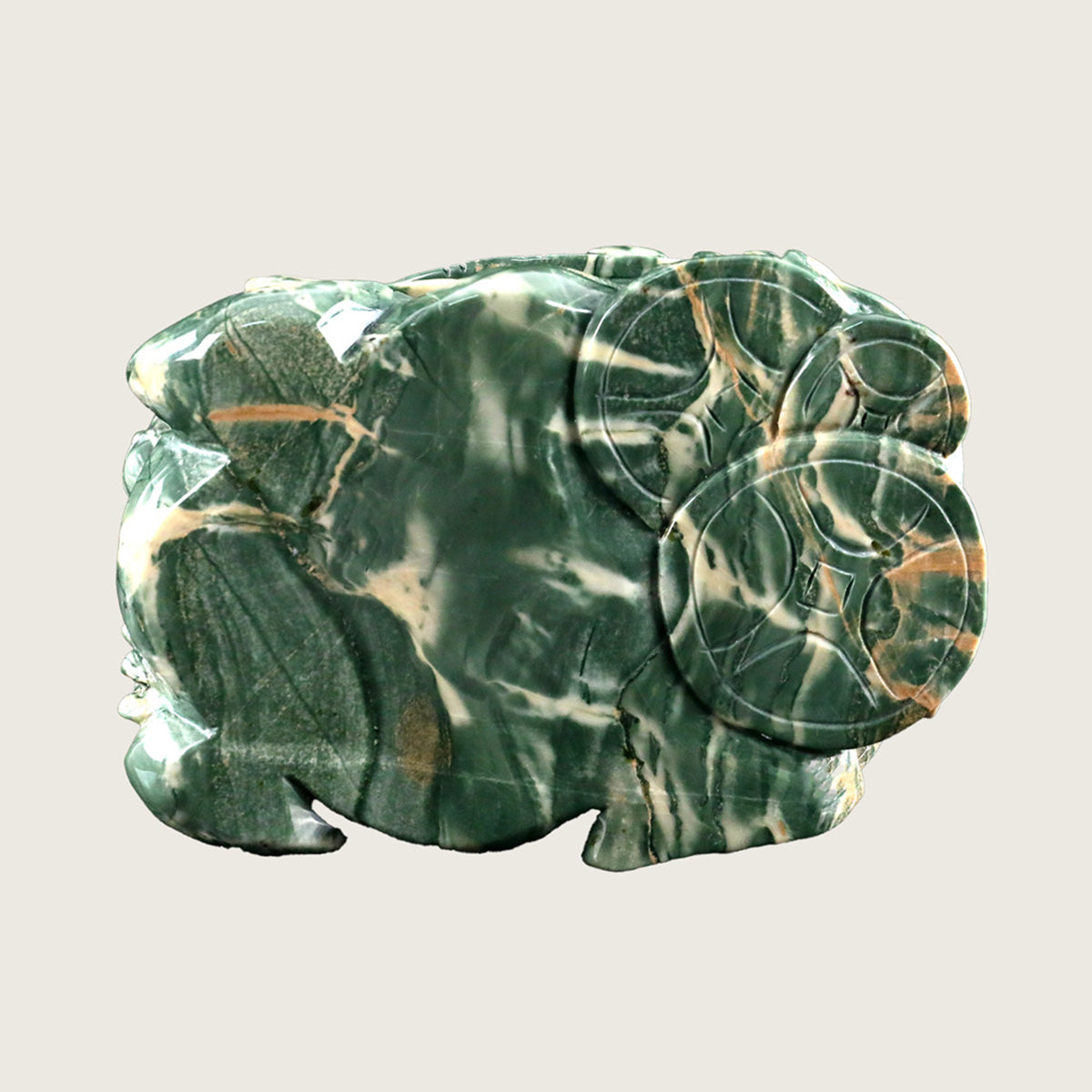 6.2" Jiulong Jade Dragon Turtle Carving  #CTC0018