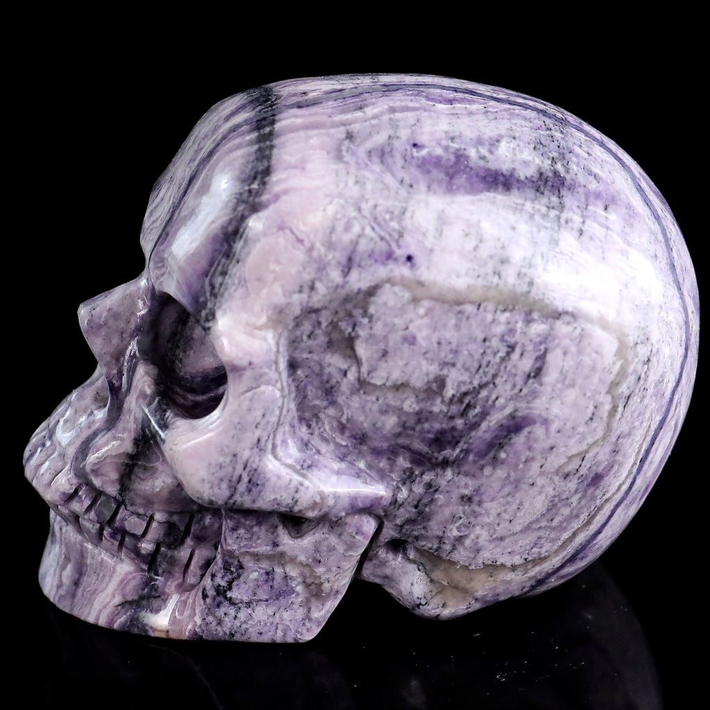 3.0" Purple Malachite Crystal Skull Carving  #SKH30100