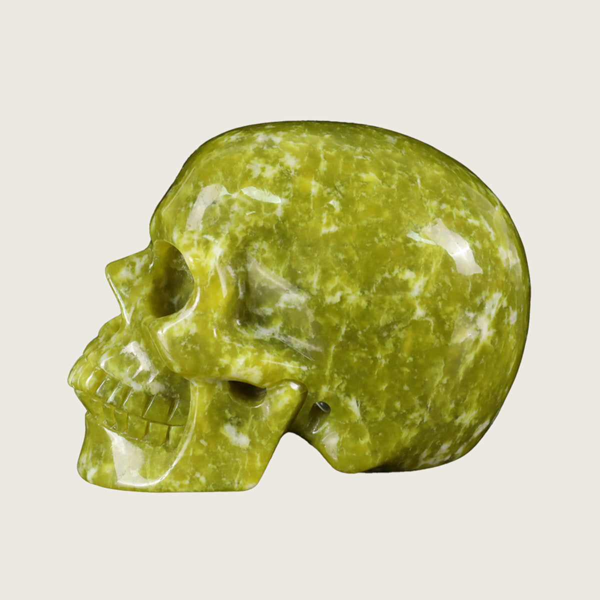 4.5" Xiuyan Jade Crystal Skull Carving  #SKH45014