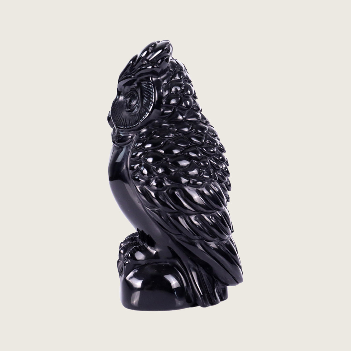 2.8" Black Obsidian Owl Carving  #CTC0052