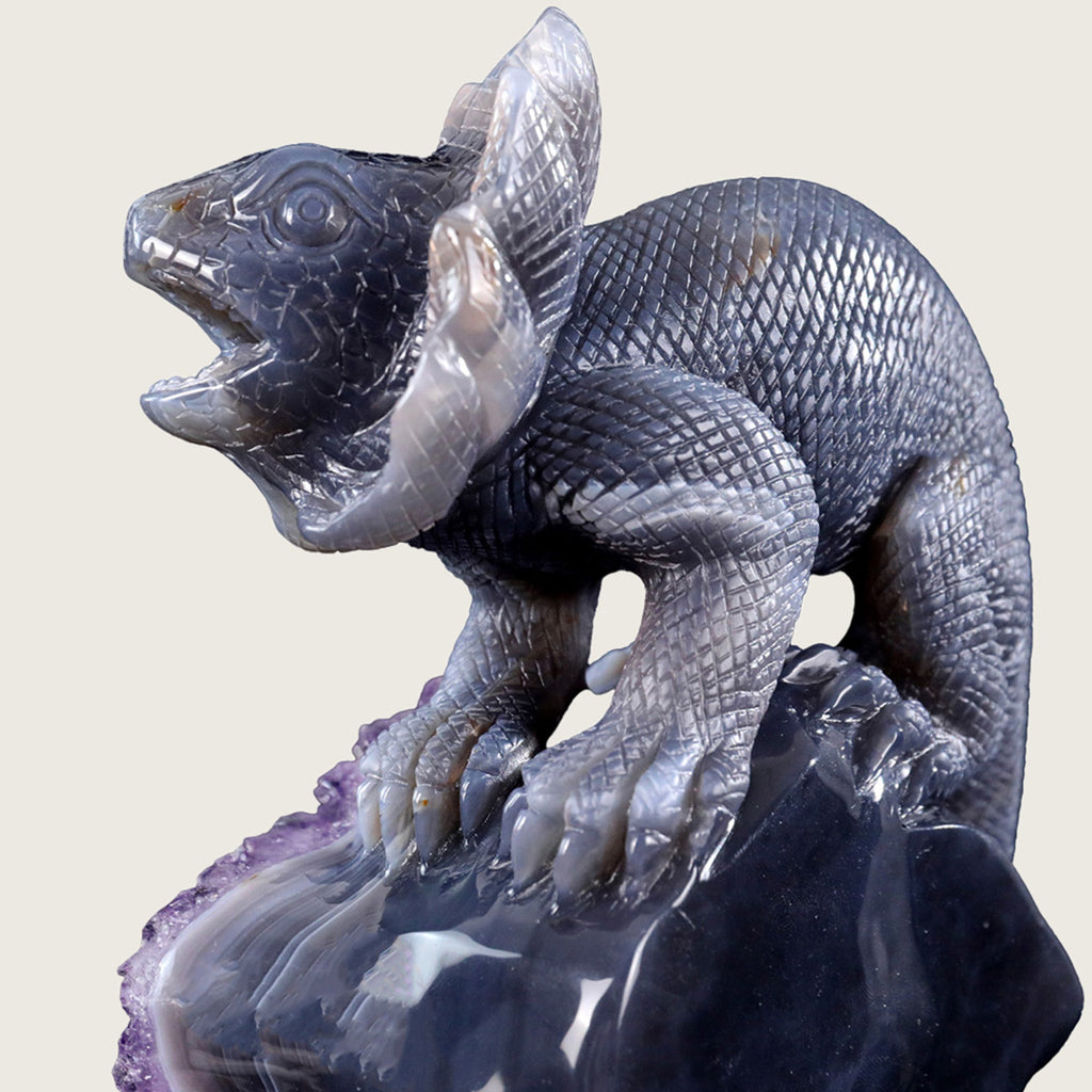 5.6" Druzy Agate Geode Carving  #GDC0010