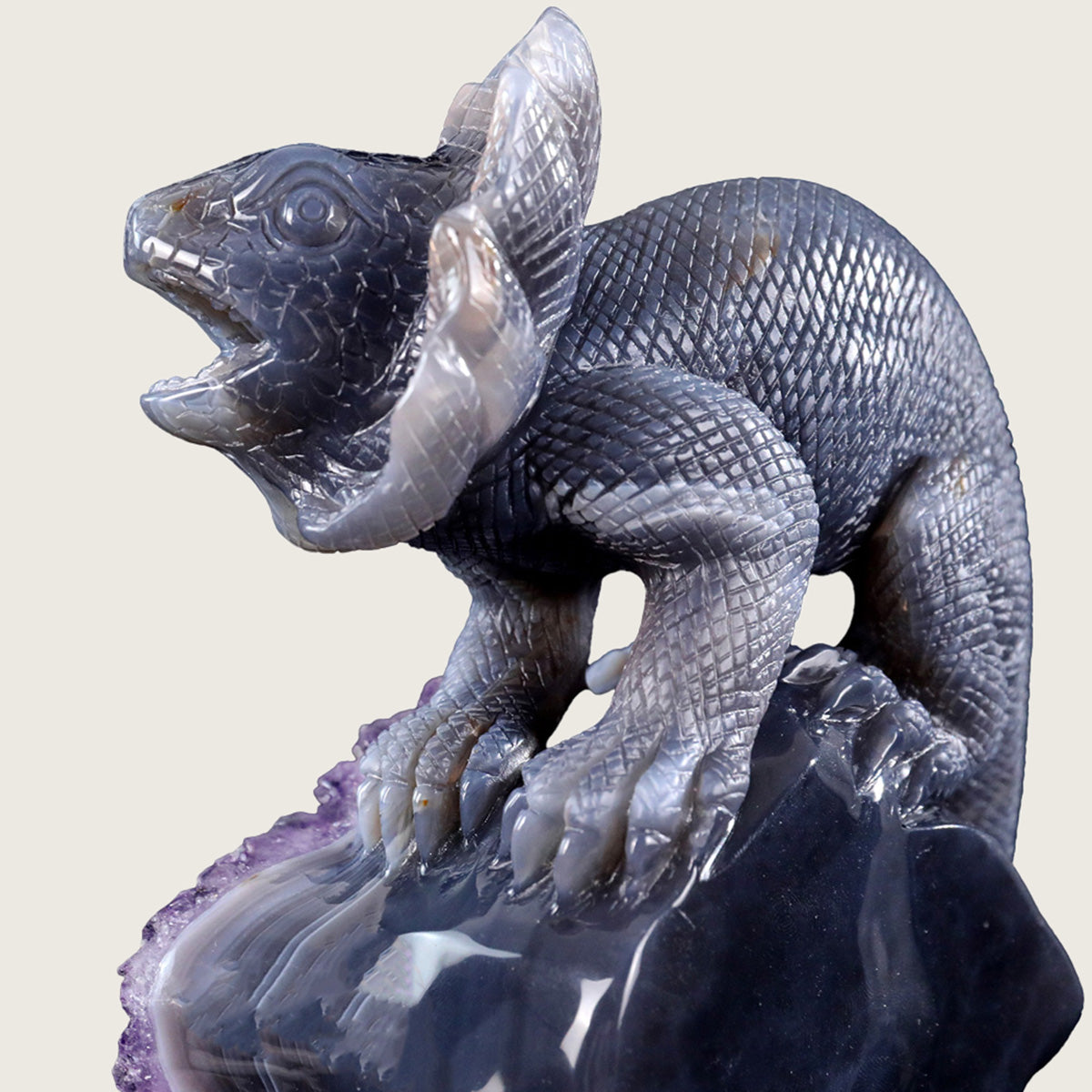 5.6" Druzy Agate Geode Carving  #GDC0010