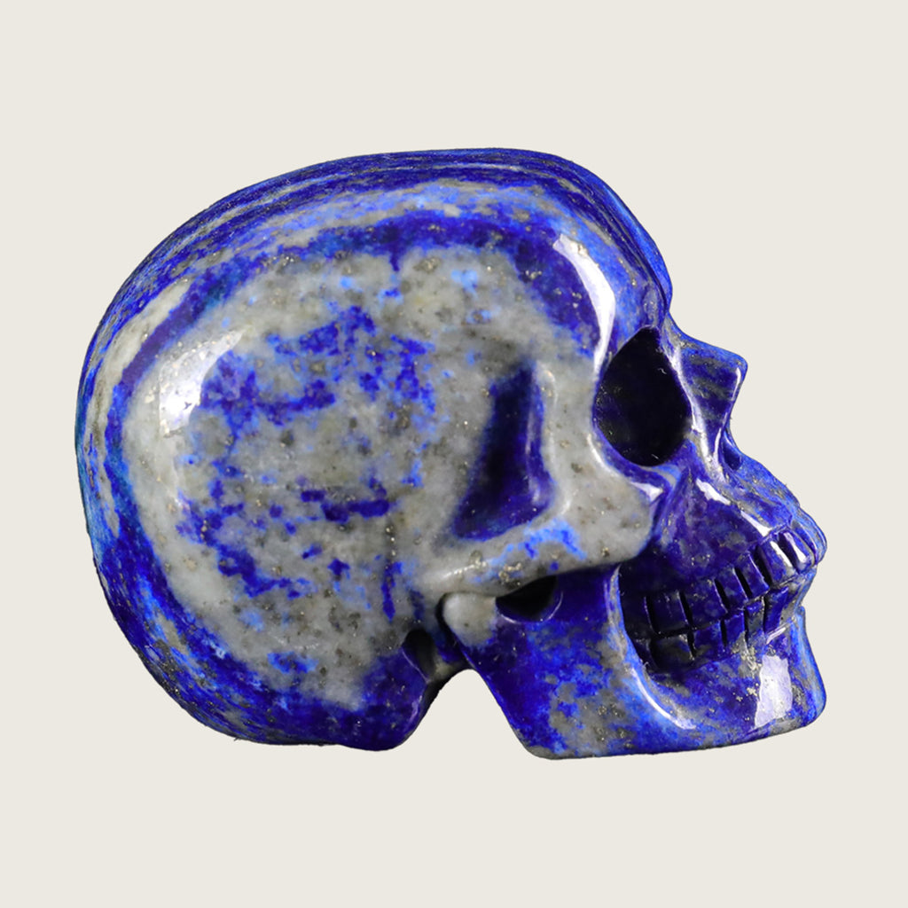 2.2" Lapis Lazuli Human Skull Carving  #SKH22018