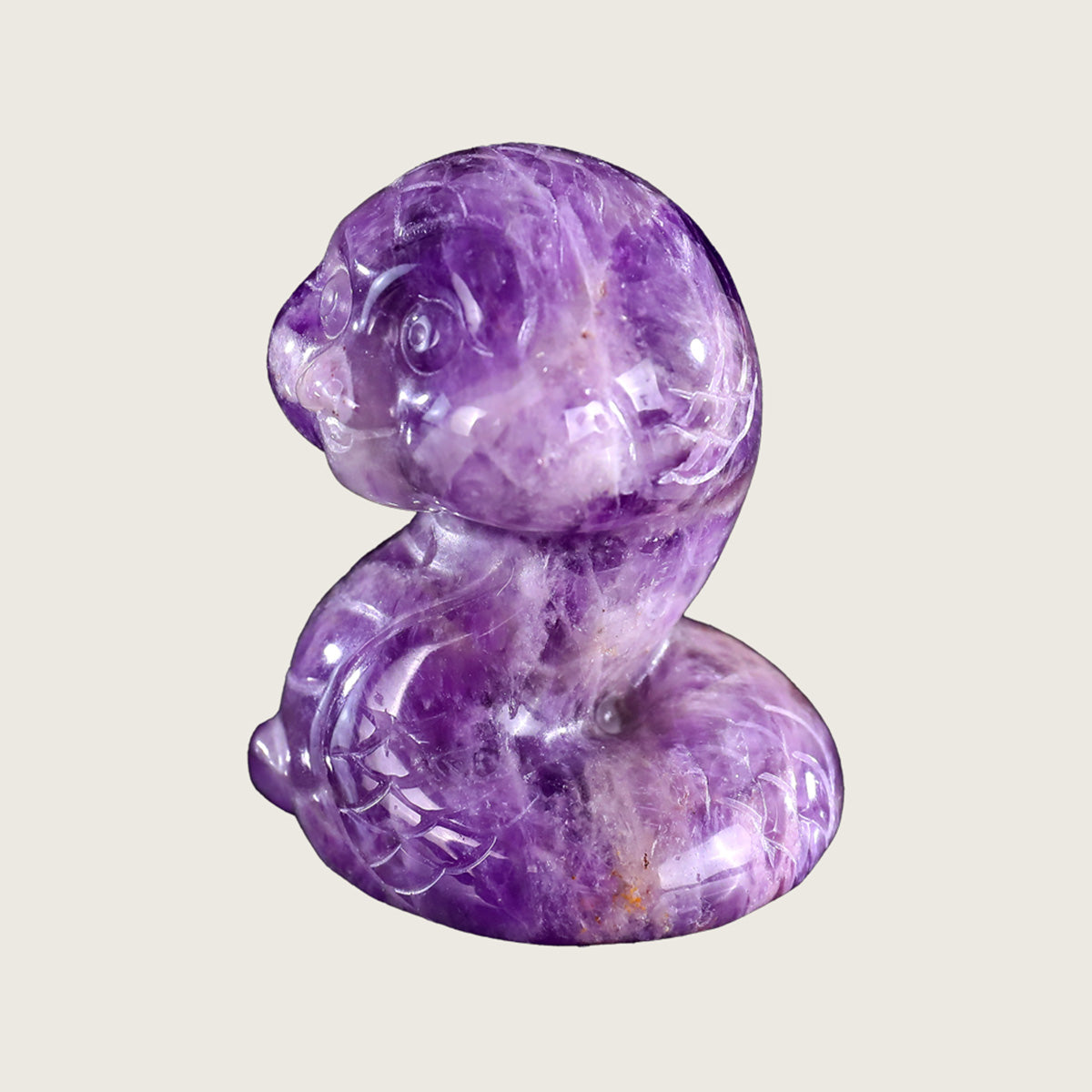 2.0" Amethyst Baby Snake Carving  #CHA0018