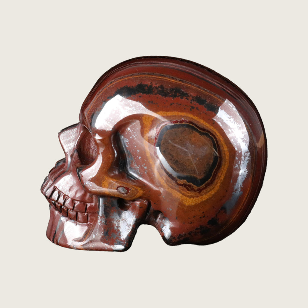 3.0" Tiger Iron Crystal Skull Carving  #SKH30042